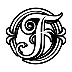 Elegant letter f symbol crafted in solid style