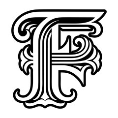 Abstract alphabet f logo in glyph style