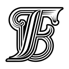 Abstract alphabet f logo in glyph style