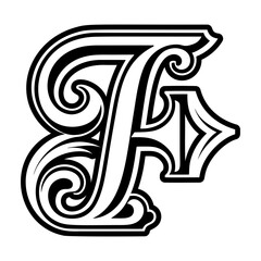 Minimalistic letter f logo in solid style