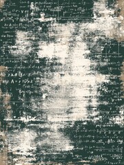 Obraz premium Complex mathematical equations are displayed over a textured surface, creating an abstract style. This visual represents academic pursuit and learning.