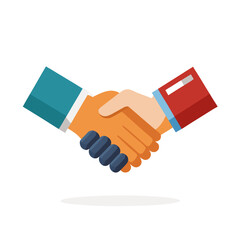 Flat design vector handshake illustration symbolizing partnership and agreement