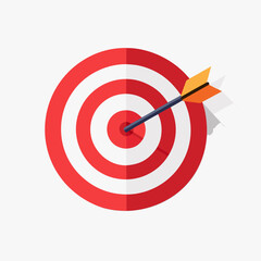 Flat design red and white target with arrow vector illustration scalable graphic