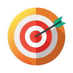 Flat design vector target with arrow illustration scalable graphic for goals and precision