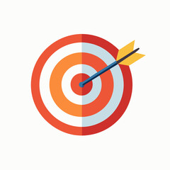 Flat design vector target with arrow illustration aiming for success