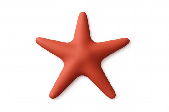 Red starfish floating on a transparent background, perfect for summer and beach-themed projects