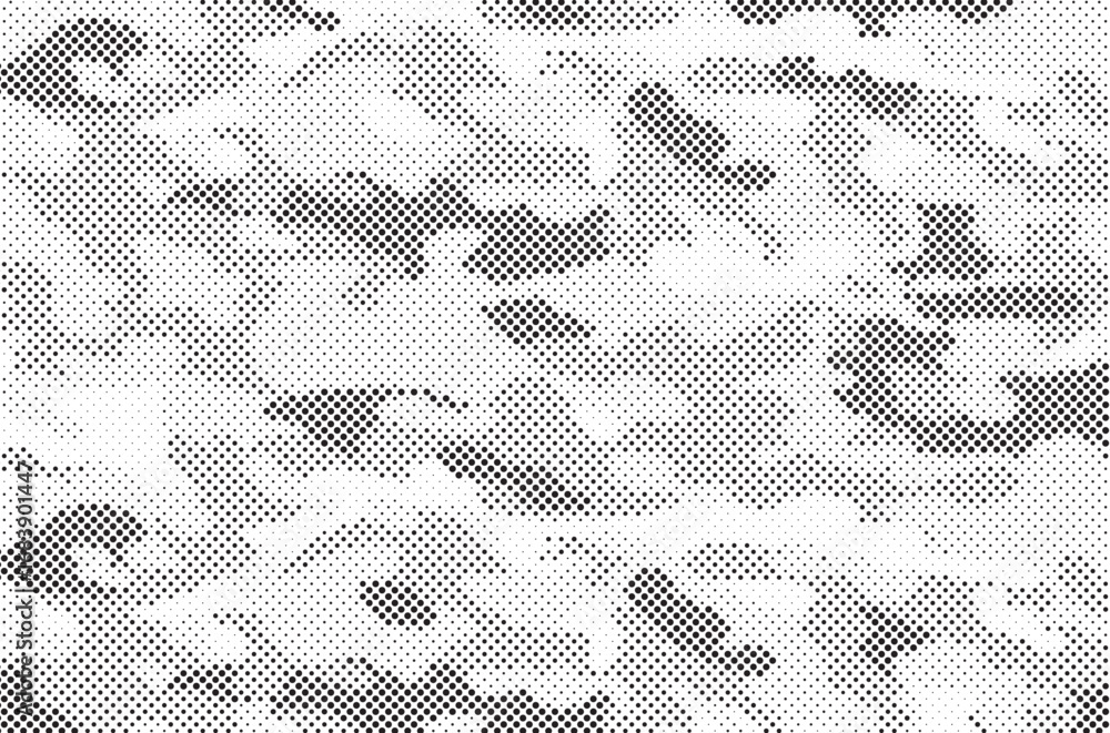 Aufkleber abstract halftone seamless camouflage pattern. repeating digital dotted hexagonal camo military text