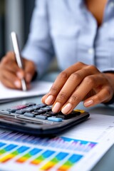 Businessperson Calculating Financial Data