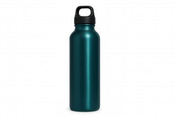 Teal eco-friendly water bottle with black cap, highlighting sustainable hydration solutions
