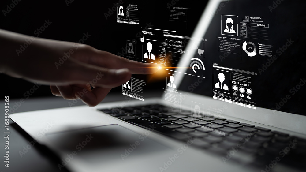 Poster id security ensures personal data protection with secure login systems, digital identity safeguards,