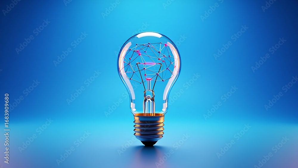Aufkleber conceptualizing artificial intelligence through an illuminated light bulb