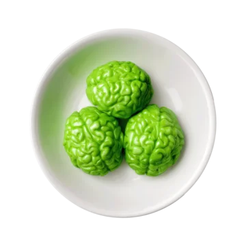 Halloween Zombie Brains Served in Dish on transparent background