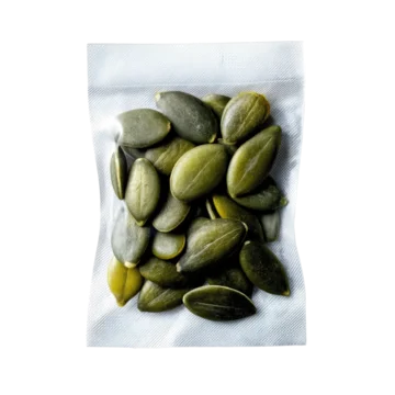 Isolated Pumpkin Seeds Packet Minimal Food Design on transparent background