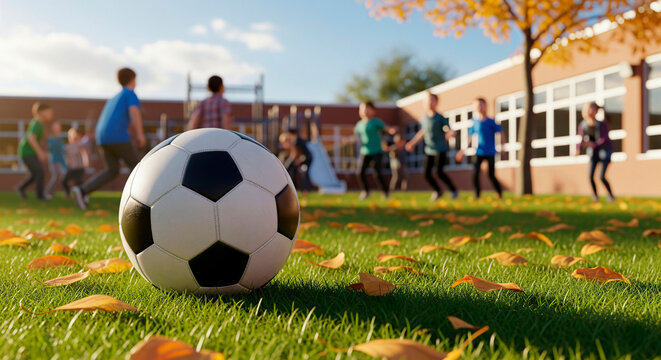 Soccer Ball on School Field