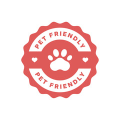 Pet friendly round vector badge