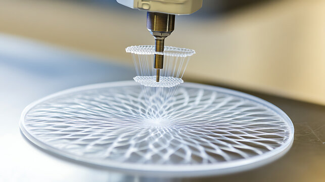 3D Printer Creating Intricate Lattice Structure