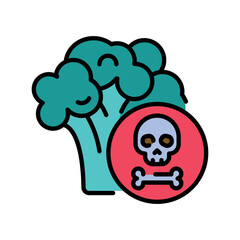 pesticide residue black line icon for digital and print projects.