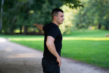 Man exercising in park