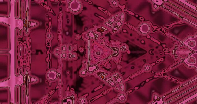 Abstract illustration featuring a purple tunnel with fluid, glossy textures and wavy distortions