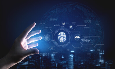 Biometric fingerprint identification and cybersecurity system ensuring secure access, identity verification, cloud data protection, and digital safety Vouch