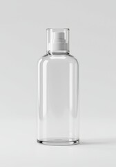Clear Glass Spray Bottle on White Background