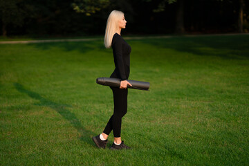 Girl exercising outdoors