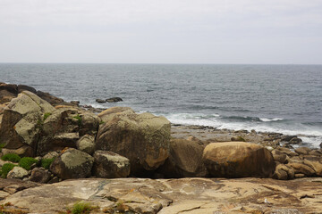 The beach Cabedelo do Douro in the mouth of the river Douro, Porto, Portugal