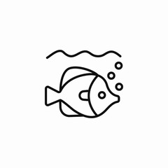 one fish swimming icon sign vector