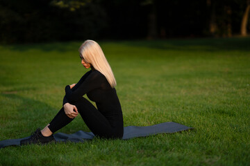 Girl exercising outdoors