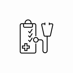 patient medical record stethoscope medical exam and diagnosis icon sign vector