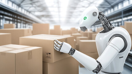Robot Handling Boxes in a Warehouse
