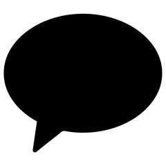 Black Silhouette Chat Icon PNG | Minimal Message Bubble Symbol Download
