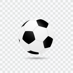 Obraz premium Realistic Vector Football soccer ball isolated on transparent background