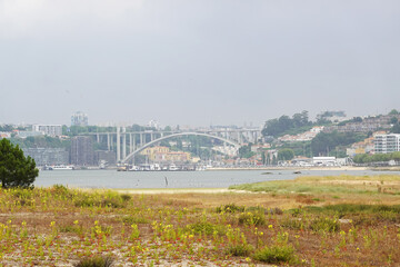 The beach Cabedelo do Douro in the mouth of the river Douro, Porto, Portugal