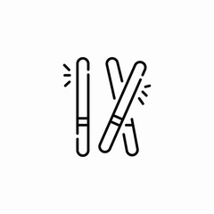 two glowing sticks icon sign vector