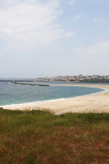 The beach Cabedelo do Douro in the mouth of the river Douro, Porto, Portugal