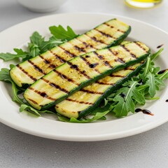 Grilled Zucchini with Arugula Salad