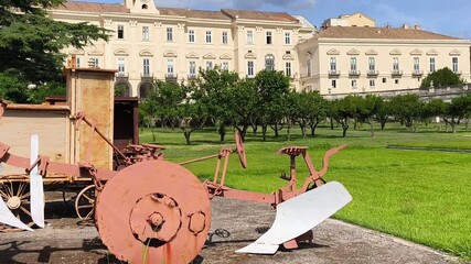 The Royal Palace of Portici, a monumental Bourbon residence built in 1738 by the Bourbon Kings, located in Naples, Italy. A historic landmark of cultural and architectural heritage.
