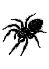 Detailed Silhouette of a Tarantula Spider