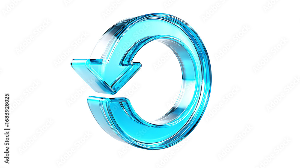 Poster refreshing crystal arrow reload design element isolated on transparent background