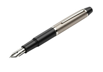 Isolated fountain pen is lying on a surface and ready to be used for writing letters