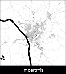 Obraz premium Imperatriz city map, Brazil - Topographic vector map poster