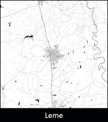 Leme city map, Brazil - Topographic vector map poster