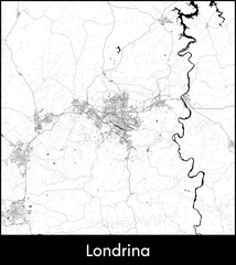 Londrina city map, Brazil - Topographic vector map poster