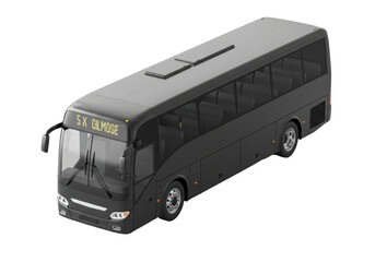 Isolated luxury coach bus, comfortable passenger transportation, charter service vehicle