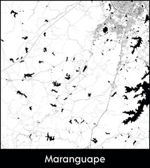 Maranguape city map, Brazil - Topographic vector map poster