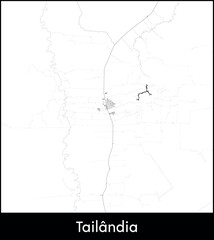 Fototapeta premium Tailandia city map, Brazil - Topographic vector map poster