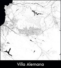 Fototapeta premium Villa Alemana city map, Chile - Topographic vector map poster