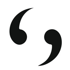 "Quotation Marks Icon – Stylized Black Vector of Opening and Closing Quotes – Representing Dialogue, Writing, and Editorial Typography – Minimalist Symbol for Communication, Publishing, and Graphic De