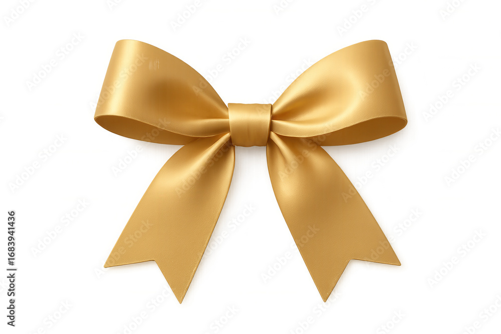 Poster golden bow adding a touch of elegance to any design, isolated on a transparent background for easy i